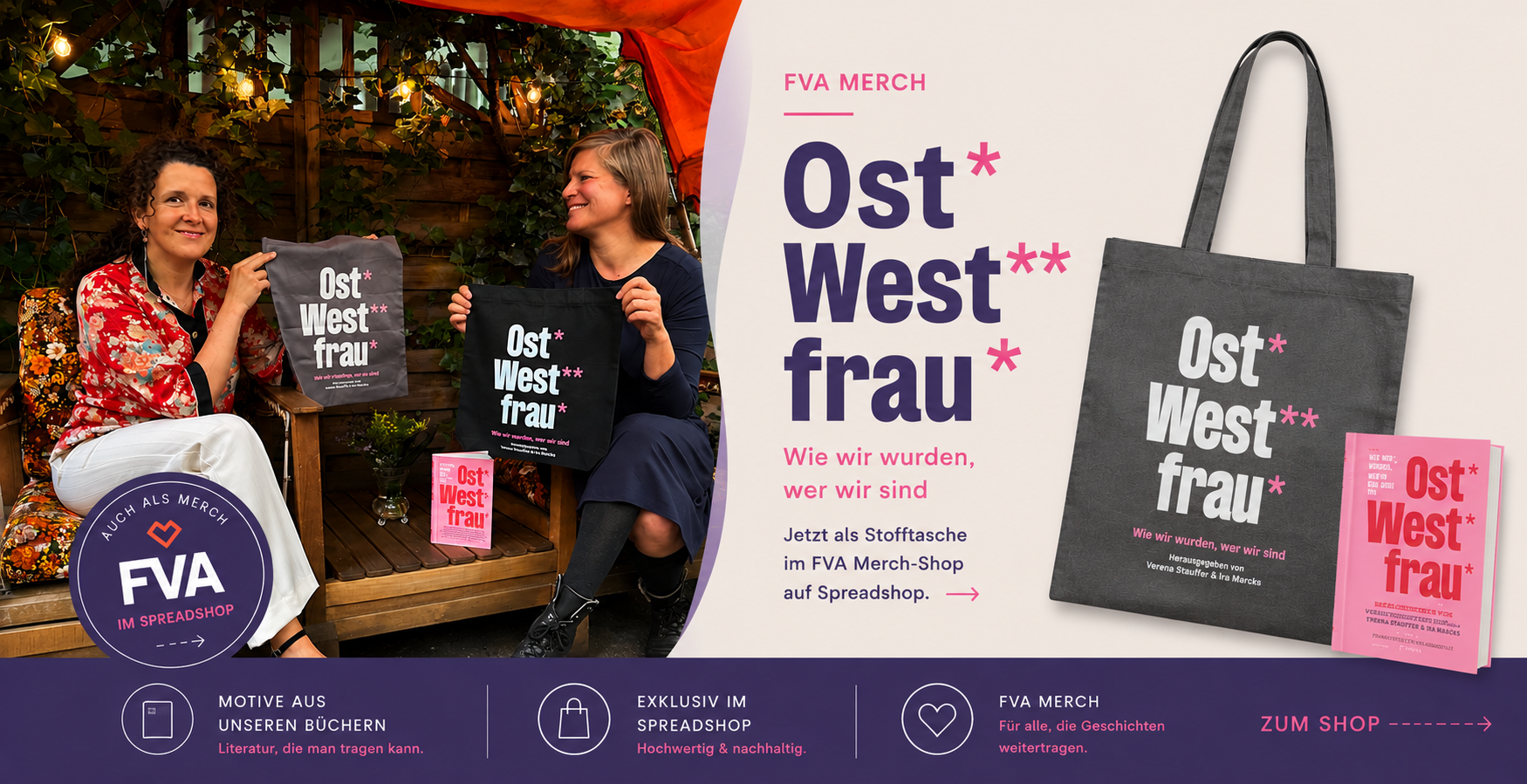 Ost*West*frau* Stoffbeutel, FVA Merch
